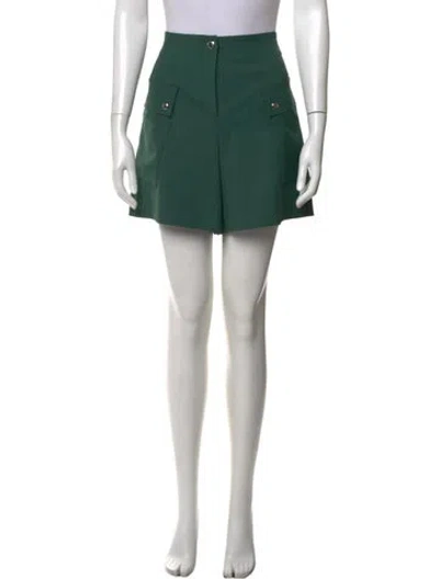 Pre-owned Maje Linen Mini Shorts In Green