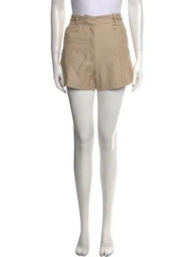 Pre-owned Maje Linen Mini Shorts In Neutral