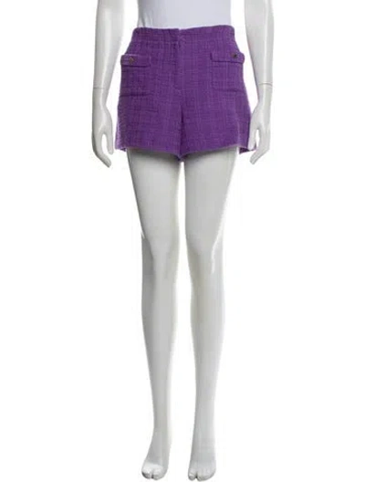 Pre-owned Maje Linen Mini Shorts W/ Tags In Purple