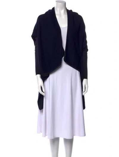 Pre-owned Maje Linen Open Front Sweater In Black