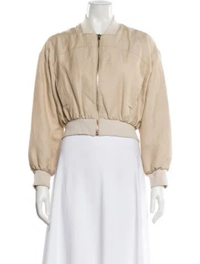 Pre-owned Maje Linen Performance Jacket In Neutral