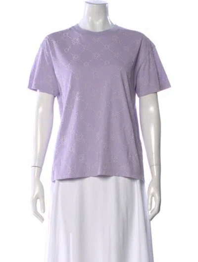 Pre-owned Maje Linen Printed T-shirt In Purple
