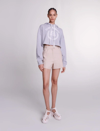 Maje Linen Shorts For Spring/summer In Sand Beige /