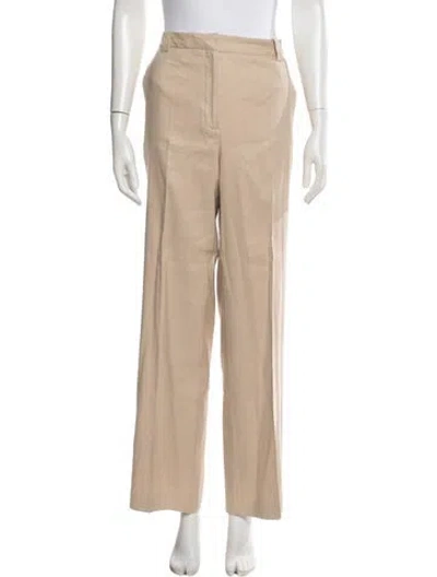 Pre-owned Maje Linen Wide Leg Pants In Neutral