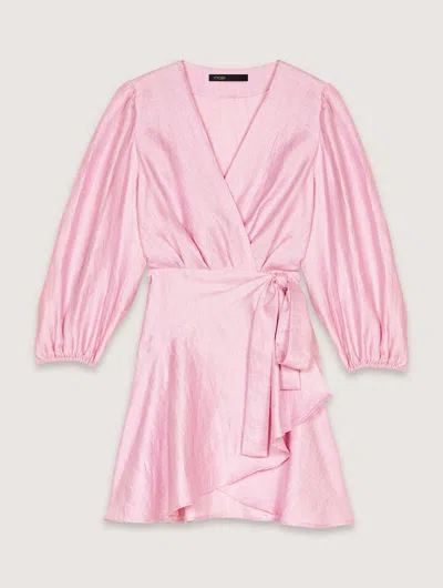 MAJE LINEN WRAP DRESS