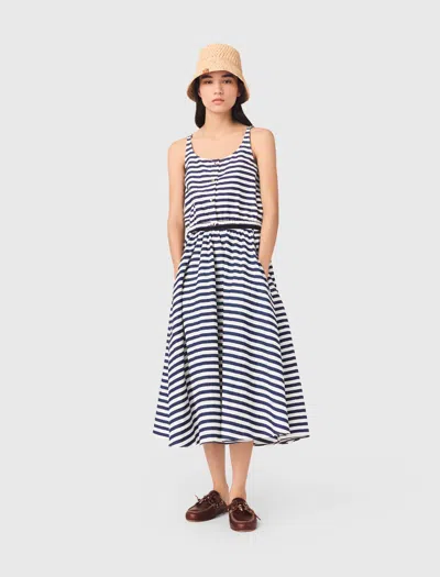 Maje Linen-blend Top In Blue