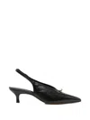 Maje Pointed Embossed Leather Slingbacks In Multi