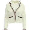 Maje Lock Knit Cardigan In White Cotton In White