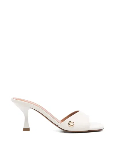 Maje Logo Embellishment Heeled Sandals In White