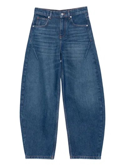Maje Logo-patch Jeans In Blue