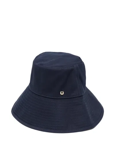 Maje Logo-plaque Bucket Hat In Blue