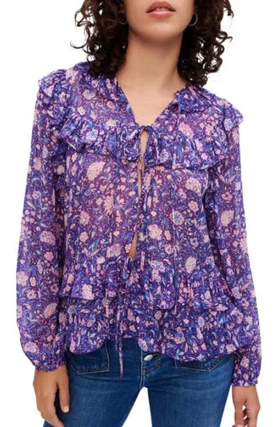 MAJE MAJE LOLETA FLORAL RUFFLE BLOUSE