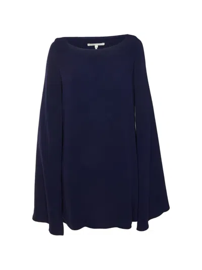 Pre-owned Maje Lombardie Cape Mini Dress In Blue