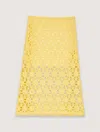 Maje Long Crochet Skirt In Jaune Banane