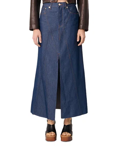 MAJE LONG DENIM SKIRT