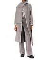 Maje Long Double-faced Coat In Gray
