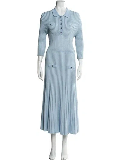 Pre-owned Maje Long Dress In Blue