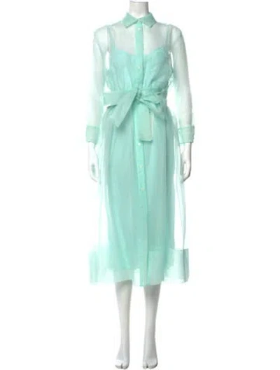 Pre-owned Maje Long Dress In Green