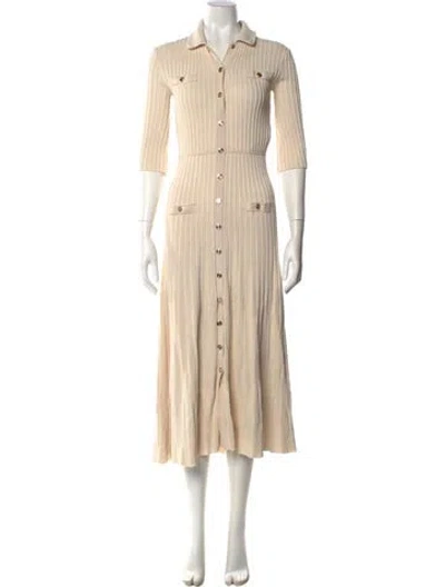 Pre-owned Maje Long Dress In Neutral