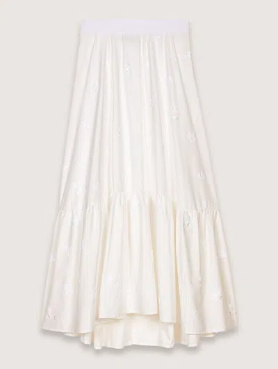 MAJE LONG EMBROIDERED SKIRT