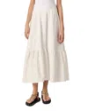 Maje Womens Blanc Sequin-embellished Curved-hem Woven Midi Skirt In White