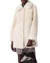Maje Long Faux Fur Coat In Sand
