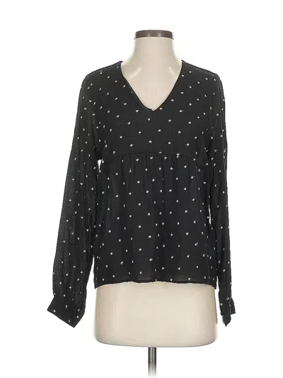 Pre-owned Maje Long Sleeve Blouse In Black