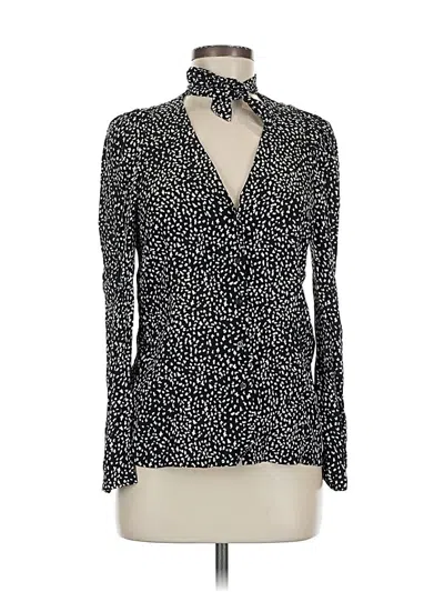 Pre-owned Maje Long Sleeve Blouse In Black