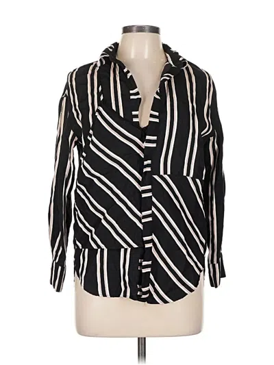 Pre-owned Maje Long Sleeve Blouse In Black