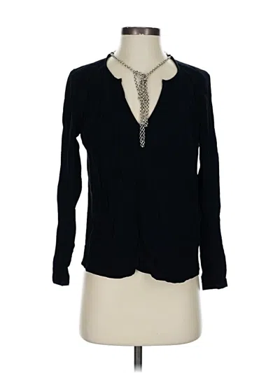 Pre-owned Maje Long Sleeve Blouse In Black
