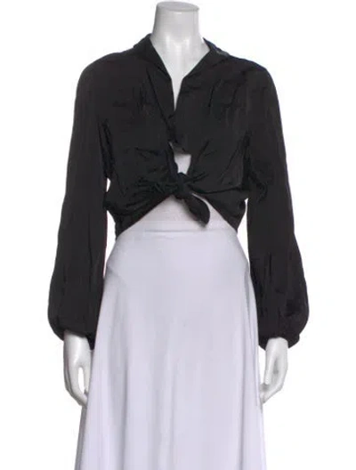 Pre-owned Maje Long Sleeve Blouse In Black
