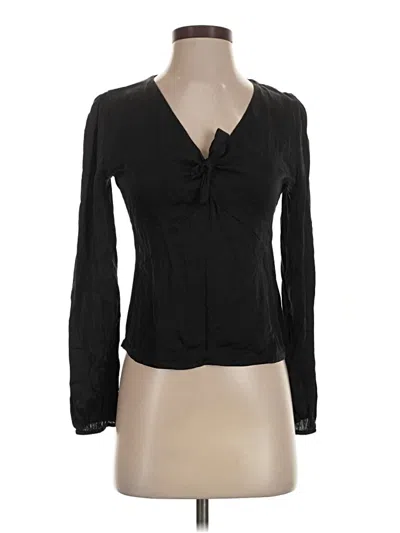 Pre-owned Maje Long Sleeve Blouse In Black