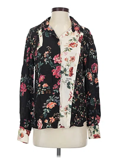 Pre-owned Maje Long Sleeve Blouse In Black