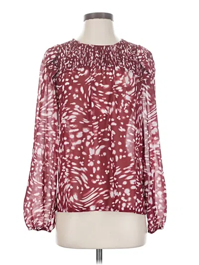Pre-owned Maje Long Sleeve Blouse In Burgundy