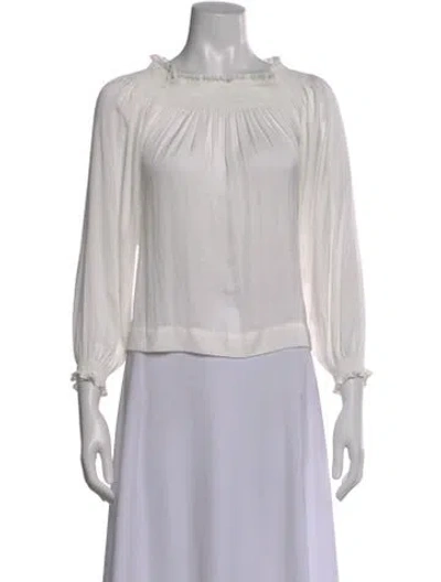 Pre-owned Maje Long Sleeve Blouse In Gray
