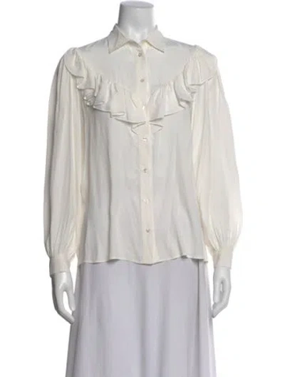 Pre-owned Maje Long Sleeve Blouse In Gray