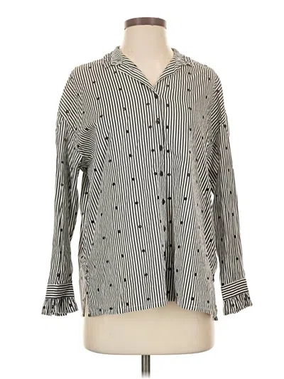 Pre-owned Maje Long Sleeve Blouse In Gray