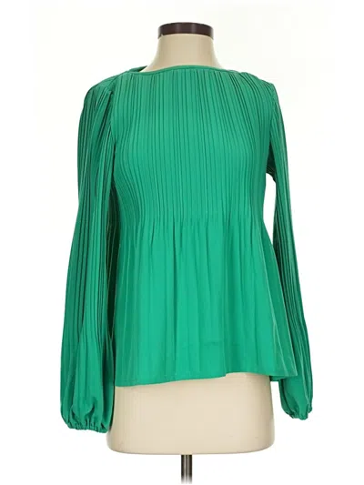 Pre-owned Maje Long Sleeve Blouse In Green