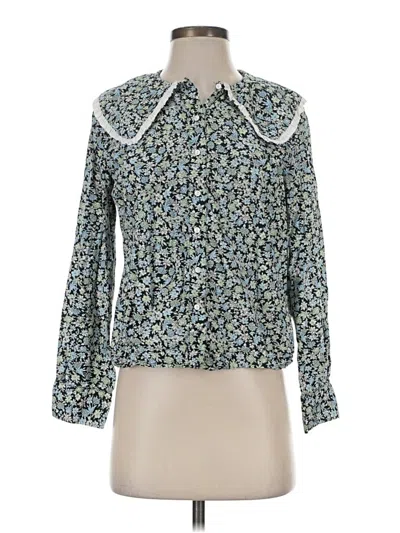Pre-owned Maje Long Sleeve Blouse In Green