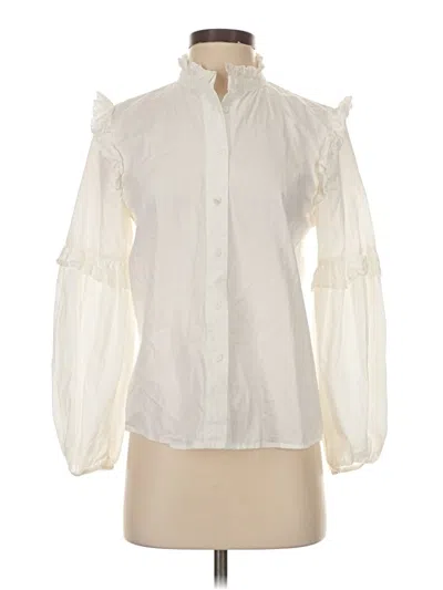 Pre-owned Maje Long Sleeve Blouse In Ivory
