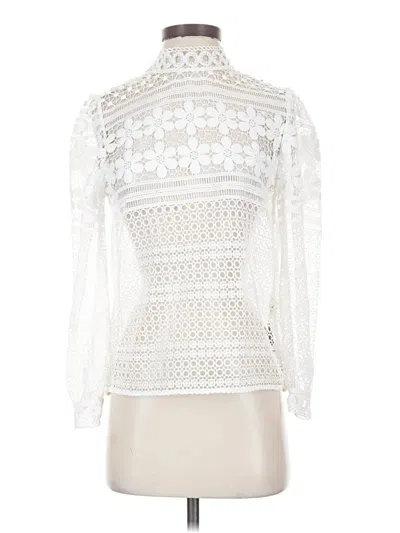 Pre-owned Maje Long Sleeve Blouse In Ivory