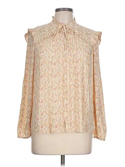 Pre-owned Maje Long Sleeve Blouse In Ivory