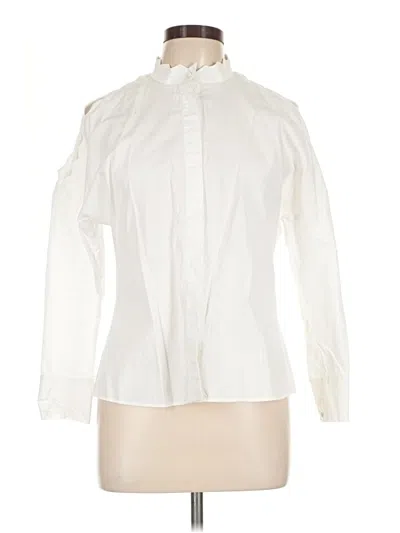 Pre-owned Maje Long Sleeve Blouse In Ivory