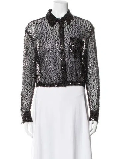 Pre-owned Maje Long Sleeve Blouse In Multi