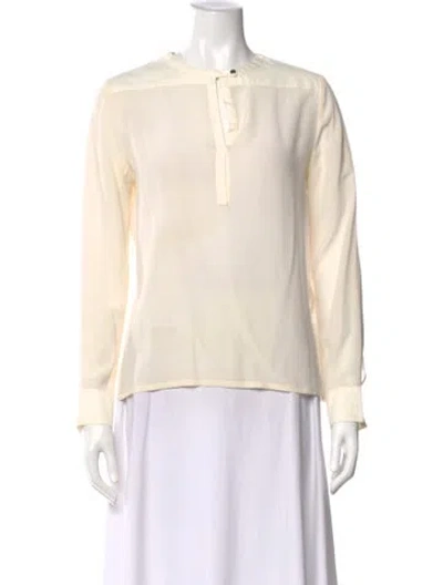 Pre-owned Maje Long Sleeve Blouse In Neutral