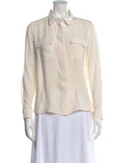 Pre-owned Maje Long Sleeve Blouse In Neutral