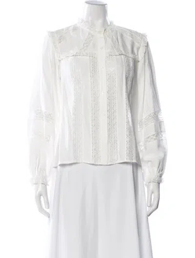 Pre-owned Maje Long Sleeve Blouse In Neutral