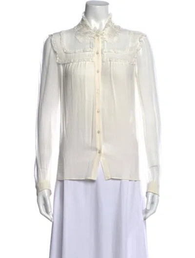 Pre-owned Maje Long Sleeve Blouse In Neutral