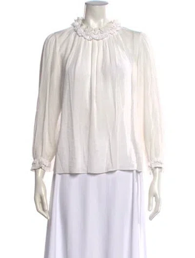 Pre-owned Maje Long Sleeve Blouse In Neutrals