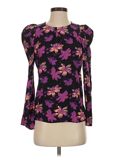 Pre-owned Maje Long Sleeve Blouse In Purple